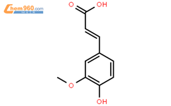 3-甲氧基-4-羟基肉桂酸结构式图片|1135-24-6结构式图片
