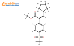 (2e)-2-(环戊基亚甲基)-4-(甲基磺酰基)苯乙酸甲酯结构式