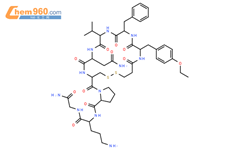 Vasopressin,1-(3-mercaptopropanoic acid)-2-(O-ethyl-D-tyrosine)-4-L-valine-8-L-ornithine-(9CI)结构式图片|131483-45-9结构式图片