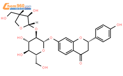 甘草素-7-O-β-d吡喃葡萄糖基-(1→2)-β-D-阿呋喃糖苷结构式图片|135432-48-3结构式图片