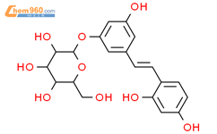 氧化白藜芦醇-3'-O-β-D-吡喃葡萄糖苷结构式图片|144525-40-6结构式图片