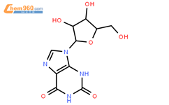 黄嘌呤核苷结构式图片|146-80-5结构式图片