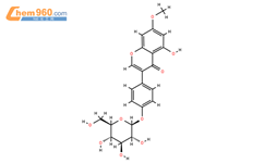 β-d-吡喃葡萄糖苷基)苯基-5-羟基-7-甲氧基-4h-1-苯并吡喃-4-酮结构