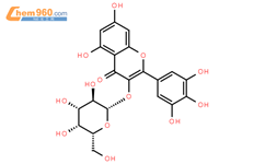 杨梅素-3-O-半乳糖苷结构式图片|15648-86-9结构式图片