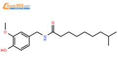 二氫辣椒堿(二氫辣椒素,N-(4-羥基-3-甲氧基芐基)-8-甲基壬酰胺)結構式