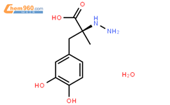 carbidopa monohydrate 甲基多巴肼一水合物结构式图片|38821-49-7