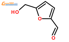 5-羟甲基糠醛结构式图片|67-47-0结构式图片