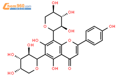 芹菜素-6-c-Α-l-吡喃阿拉伯糖-8-c-Β-d-吡喃木糖苷结构式图片