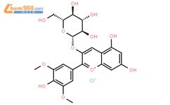 氯化锦葵色素-3-Β-葡糖苷结构式图片|7228-78-6结构式图片