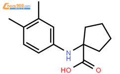 1-(3,4-二甲基苯氨基)环戊烷羧酸式图片|725234-54-8式图片
