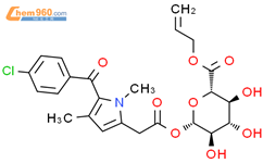 β-D-吡喃葡萄糖酸-2-丙烯酯-1-[5-(4-氯苯甲酰基)-1,4-二甲基-1H-吡咯-2-乙酸]结构式图片|860615-41-4结构式图片