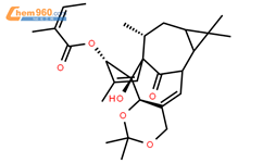 巨大戟醇-5,20-丙酮化合物-3-当归酸酯结构式图片|87980-68-5结构式图片