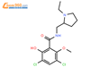 (S)-3,5-二氯-N-((-乙基吡咯烷-2-基)甲基)-2-羟基-6-甲氧基苯甲酰胺结构式图片|84225-95-6结构式图片