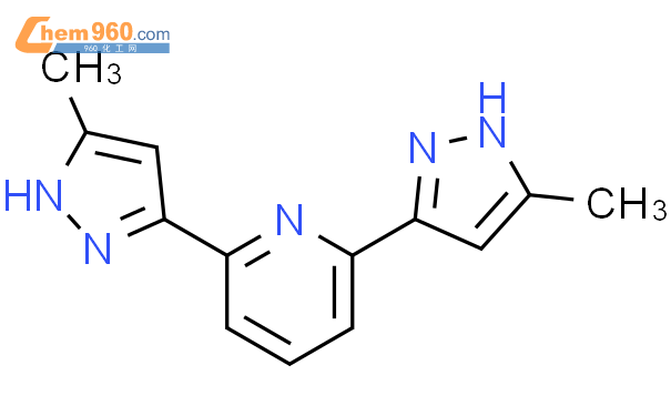 104186 90 5 Pyridine 2 6 bis 5 methyl 1H pyrazol 3 yl 化学式结构式分子式mol