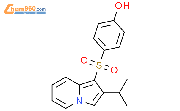 114432 21 2 Phenol 4 2 1 methylethyl 1 indolizinyl sulfonyl 化学式结构