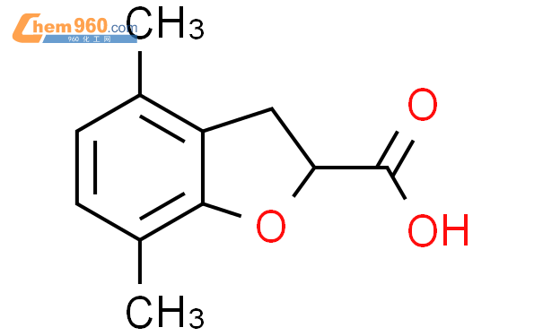 1378684 52 6 4 7 dimethyl 2 3 dihydro 1 benzofuran 2 carboxylic acid化学式