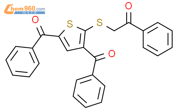 138696 44 3 Ethanone 2 3 5 dibenzoyl 2 thienyl thio 1 phenyl 化学式结构