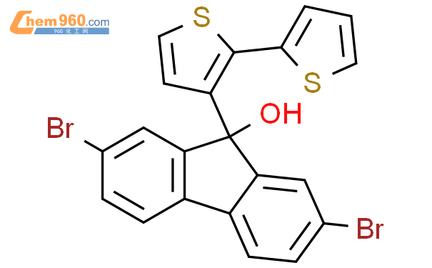 1988696 21 4 9H Fluoren 9 ol 9 2 2 bithiophen 3 yl 2 7 dibromo 化学式