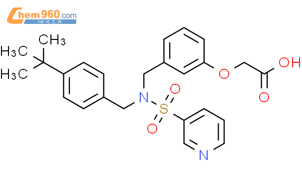 3 4 叔丁基 苄基 吡啶 3 磺酰基 氨基 甲基 苯氧基 乙酸CAS号223488 57 1 960化工网