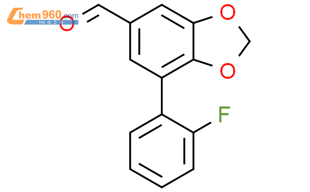 2241128 44 7 1 3 Benzodioxole 5 carboxaldehyde 7 2 fluorophenyl 化学式