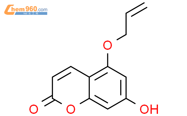 23053 60 3 2H 1 Benzopyran 2 one 7 hydroxy 5 2 propen 1 yloxy 化学式结构式