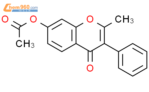 3211 63 0 4H 1 Benzopyran 4 one 7 acetyloxy 2 methyl 3 phenyl 化学式结构式