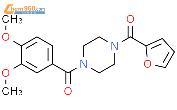 333757 31 6 1 3 4 dimethoxybenzoyl 4 furan 2 carbonyl piperazine化学式