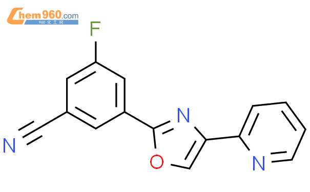 453568 75 7 2 3 fluoro 5 cyanophenyl 4 pyridin 2 yl 1 3 oxazole化学式