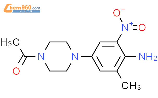 468741 10 8 Piperazine 1 acetyl 4 4 amino 3 methyl 5 nitrophenyl 化学式