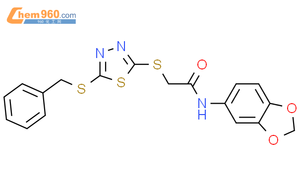 477331 39 8 N 1 3 Benzodioxol 5 Yl 2 5 Benzylsulfanyl 1 3 4