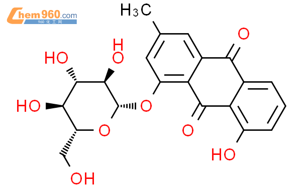 大黄酚-1-o-β-葡萄糖苷结构式