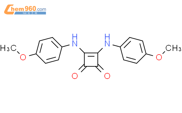 53039 91 1 3 Cyclobutene 1 2 dione 3 4 bis 4 methoxyphenyl amino 化学式