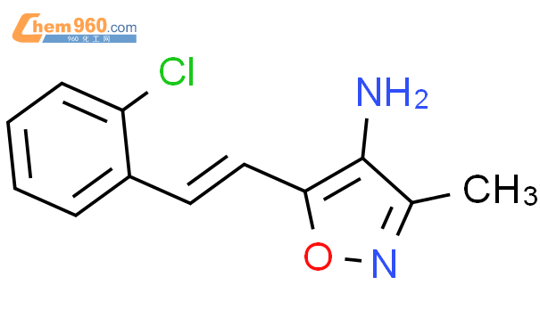 53558 05 7 4 Isoxazolamine 5 2 2 chlorophenyl ethenyl 3 methyl 化学式