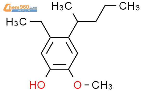 573978 82 2 9ci 5 乙基 2 甲氧基 4 1 甲基丁基 苯酚化学式结构式分子式mol 960化工网