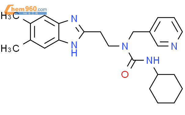 606091 60 5 9CI n 环己基 n 2 5 6 二甲基 1H 苯并咪唑 2 基 乙基 n 3 吡啶甲基 脲化学式
