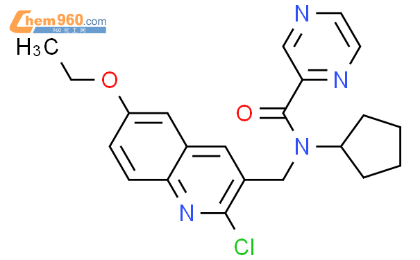 9CI N 2 氯 6 乙氧基 3 喹啉 甲基 N 环戊基 吡嗪羧酰胺CAS号606103 34 8 960化工网