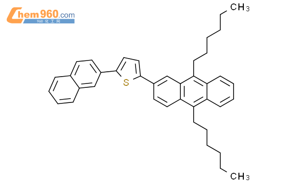 624744 56 5 Thiophene 2 9 10 Dihexyl 2 Anthracenyl 5 2 Naphthalenyl