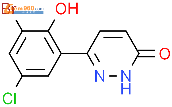 62902 85 6 3 2H PYRIDAZINONE 6 3 BROMO 5 CHLORO 2 HYDROXYPHENYL 化学式