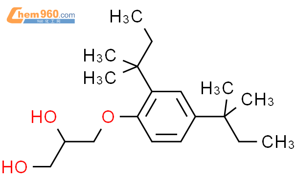 64655 93 2 3 2 4 bis 2 methylbutan 2 yl phenoxy propane 1 2 diol化学式结构