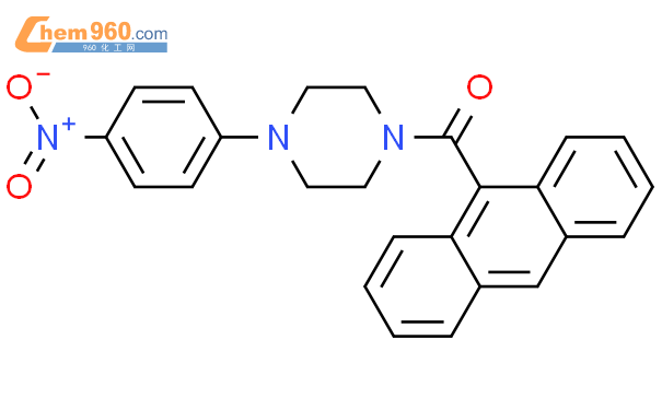 647854 29 3 Piperazine 1 9 anthracenylcarbonyl 4 4 nitrophenyl 化学式