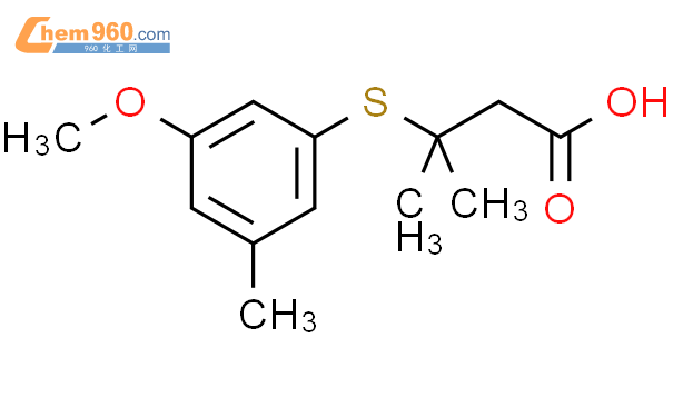 64793 84 6 Butanoic Acid 3 3 Methoxy 5 Methylphenyl Thio 3 Methyl