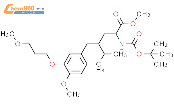 656241 21 3 αS γS α 叔丁氧基 羰基 氨基 4 甲氧基 3 3 甲氧基丙氧基 γ 异丙基苯戊酸甲酯化学式
