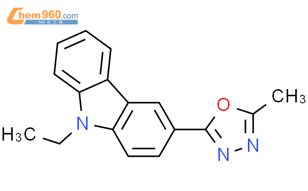 65698 64 8 9H Carbazole 9 ethyl 3 5 methyl 1 3 4 oxadiazol 2 yl 化学式