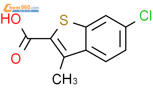 66490 32 2 6 CHLORO 3 METHYLBENZO B THIOPHENE 2 CARBOXYLIC ACID化学式结构式