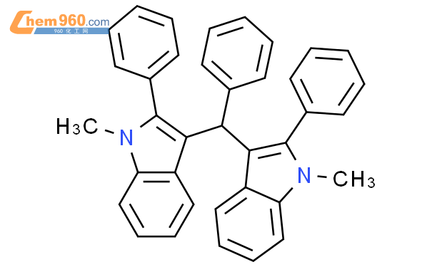 67335 20 0 1H INDOLE 3 3 PHENYLMETHYLENE BIS 1 METHYL 2 PHENYL 化学式