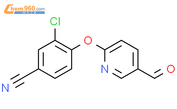 676498 01 4 Benzonitrile 3 chloro 4 5 formyl 2 pyridinyl oxy 化学式结构