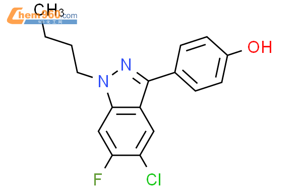 680613 88 1 Phenol 4 1 butyl 5 chloro 6 fluoro 1H indazol 3 yl 化学式