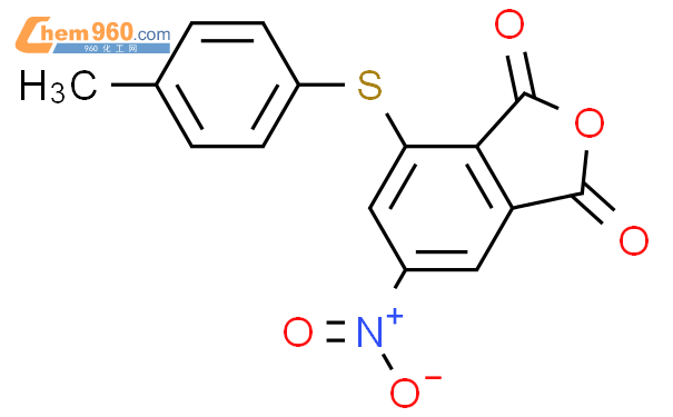 81116 61 2 1 3 ISOBENZOFURANDIONE 4 4 METHYLPHENYL THIO 6 NITRO 化学式