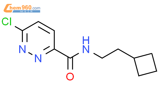 840488 95 1 3 Pyridazinecarboxamide 6 chloro N 2 cyclobutylethyl 化学式