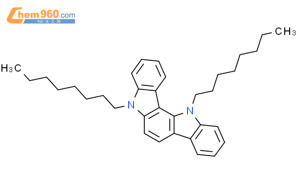 840540 03 6 INDOLO 3 2 A CARBAZOLE 5 12 DIHYDRO 5 12 DIOCTYL 化学式结构式